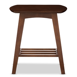 Baxton Studio Sacramento Mid-century Modern Scandinavian Style Dark Walnut End Table